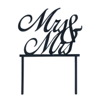 Coximus Cake Topper Mrs & Mrs Kursiv Schwarz (Frau...