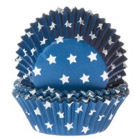 House of Marie Cupcake Förmchen Sterne Blau, 50...