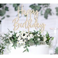 PartyDeco Holz Cake Topper Happy Birthday