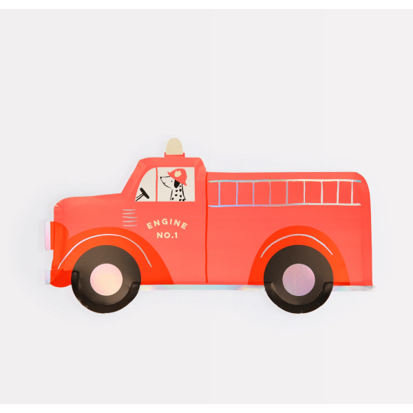 Meri Meri Teller Feuerwehr, 8 Stück