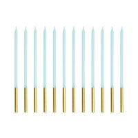 PartyDeco 14cm lange Kerzen Blau, 12 Stück