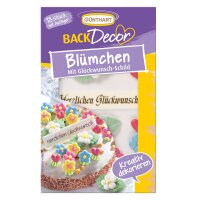 Günthart Zuckerdekor Blümchen mit Dekorschild