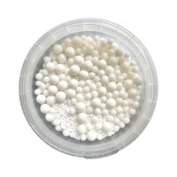 Perlenmmix 8mm, 5mm, 1.5-2mm Weiss, 100g