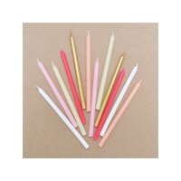 ScrapCooking 12cm lange Kerzen Rosa & Gold, 12...