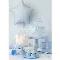 PartyDeco Happy Birthday Acryl Cake Topper Blau