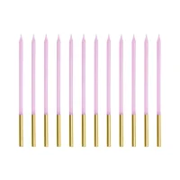 PartyDeco 14cm lange Kerzen Violett, 12 Stück