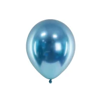 PartyDeco Luftballons Glossy Blau 30cm, 10 Stück