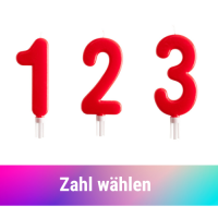DeKora 15cm hohe Zahlenkerze Rot