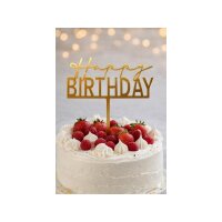 Happy Birthday Cake Topper Schriftmix Gold