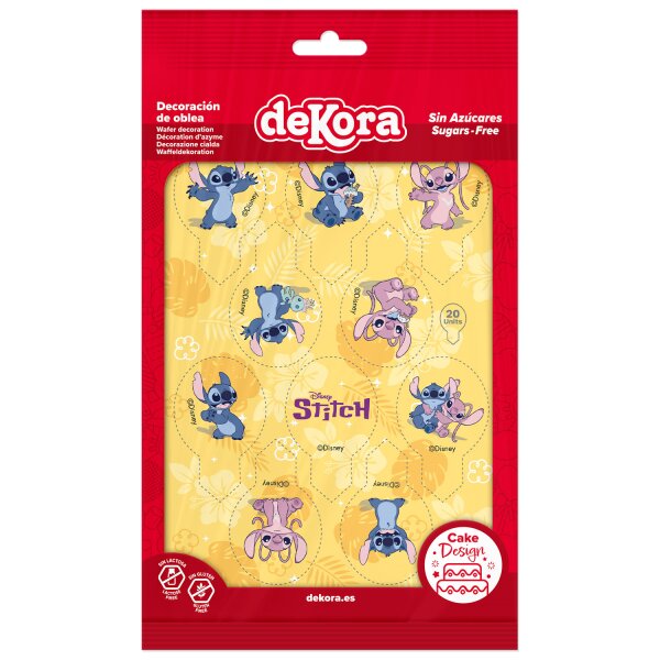 DeKora Esspapier Cupcake Topper Stitch & Angel, 20 Stück