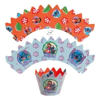 DeKora Disney Stitch Cupcake Picks & Wrapper Set...