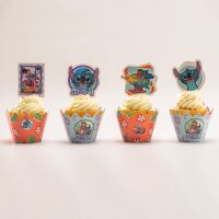 DeKora Disney Stitch Cupcake Picks & Wrapper Set...