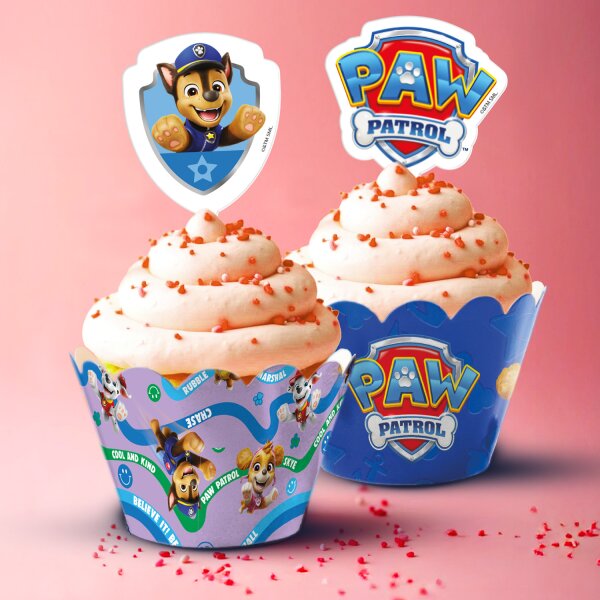 DeKora Disney PAW Patrol Cupcake Picks & Wrapper Set für 6 Stück