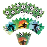 DeKora Fussball Cupcake Picks & Wrapper Set für...
