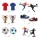 DeKora Fussball Cupcake Picks & Wrapper Set für 6 Stück