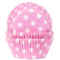 House of Marie Cupcake Förmchen Rosa-Weiss gepunktet...