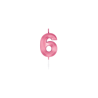We Fiesta Party Zahlenkerze 6 Pink