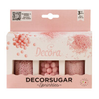 Decora Streusel Set Rosa 85g, 3-teilig
