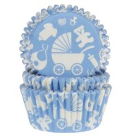 House of Marie Cupcake Förmchen Baby Blau, 50...