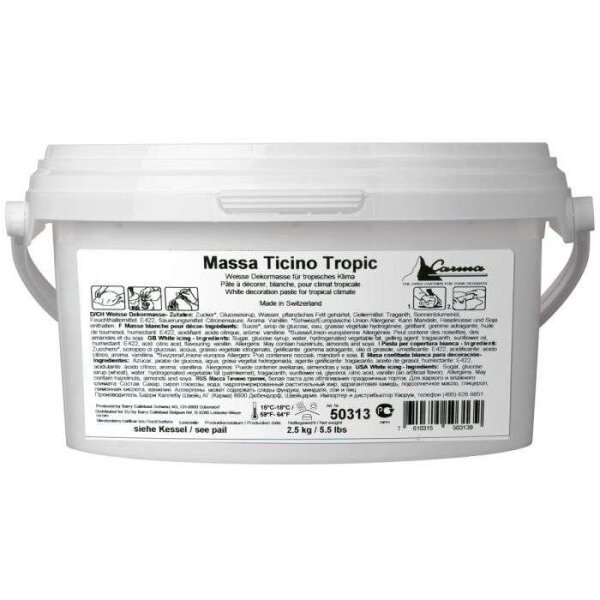 Massa Ticino Tropic Rollfondant Bride White, 2.5 Kg