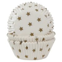 House of Marie Cupcake Förmchen Sterne Gold, 50...