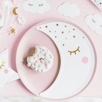 PartyDeco Little Star Mond Teller, 6 Stück