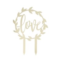 GingerRay Cake Topper Love Gold