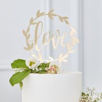 GingerRay Cake Topper Love Gold