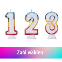 Coximus Zahlenkerze mit Glitter