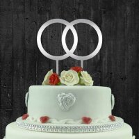 Jacobi Decor Cake Topper Doppelringe Spiegel