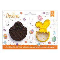 Decora Ausstecher Set Korb & Hase, 2 Stück