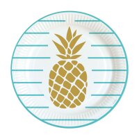 Amscan Teller Ananas, 8 Stück