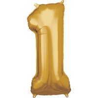 Amscan Folienballon 1, Gold - 83cm hoch