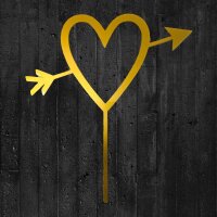 Cake Topper Herz mit Pfeil Gold
