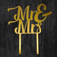 Jacobi Decor Cake Topper Mr & Mrs Gold