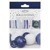 GingerRay Ballone Navy, Blau & Grau, 40 Stück