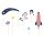 PartyDeco Cake Topper Set Weltraum, 7-teilig