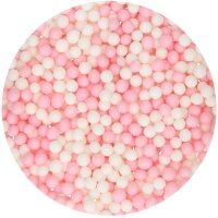FunCakes Soft Pearls Medium Rosa/Weiss, 60g