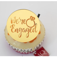 Cupcake Disc Were Engaged Gold, 5 Stück
