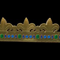 Dreikönigskuchen Krone mit blauen und grünen...