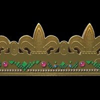 Dreikönigskuchen Krone mit roten und blauen...