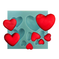 Coximus Silikonform Herzen gemischt