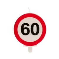 DeKora Kerze Verkehrsschild 60