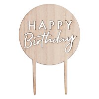 GingerRay Holz Cake Topper Rund Happy Birthday