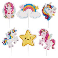 DeKora Cake Toppers Einhorn, 30 Stück