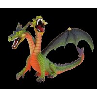Bullyland Spielfigur grüner Drache mit 2 Köpfen
