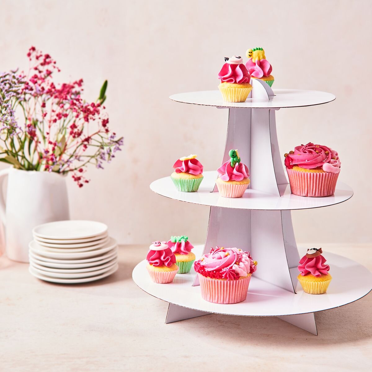FunCakes 3-stöckige Cupcake Etagère Weiss – Eleganter Tortenständer , CHF 6,50